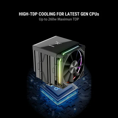 Ant Esports V8 Digital ARGB 120mm Dual Tower CPU Air Cooler with Temperature Display